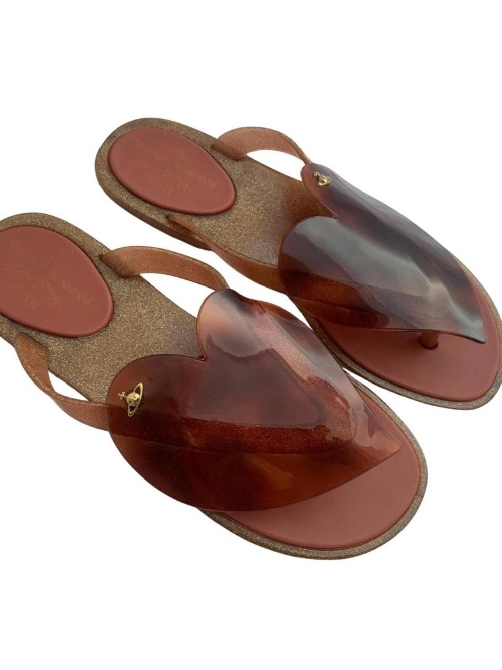 Vivienne Westwood X Melissa Brown Tortoiseshell Heart Jelly Sandals